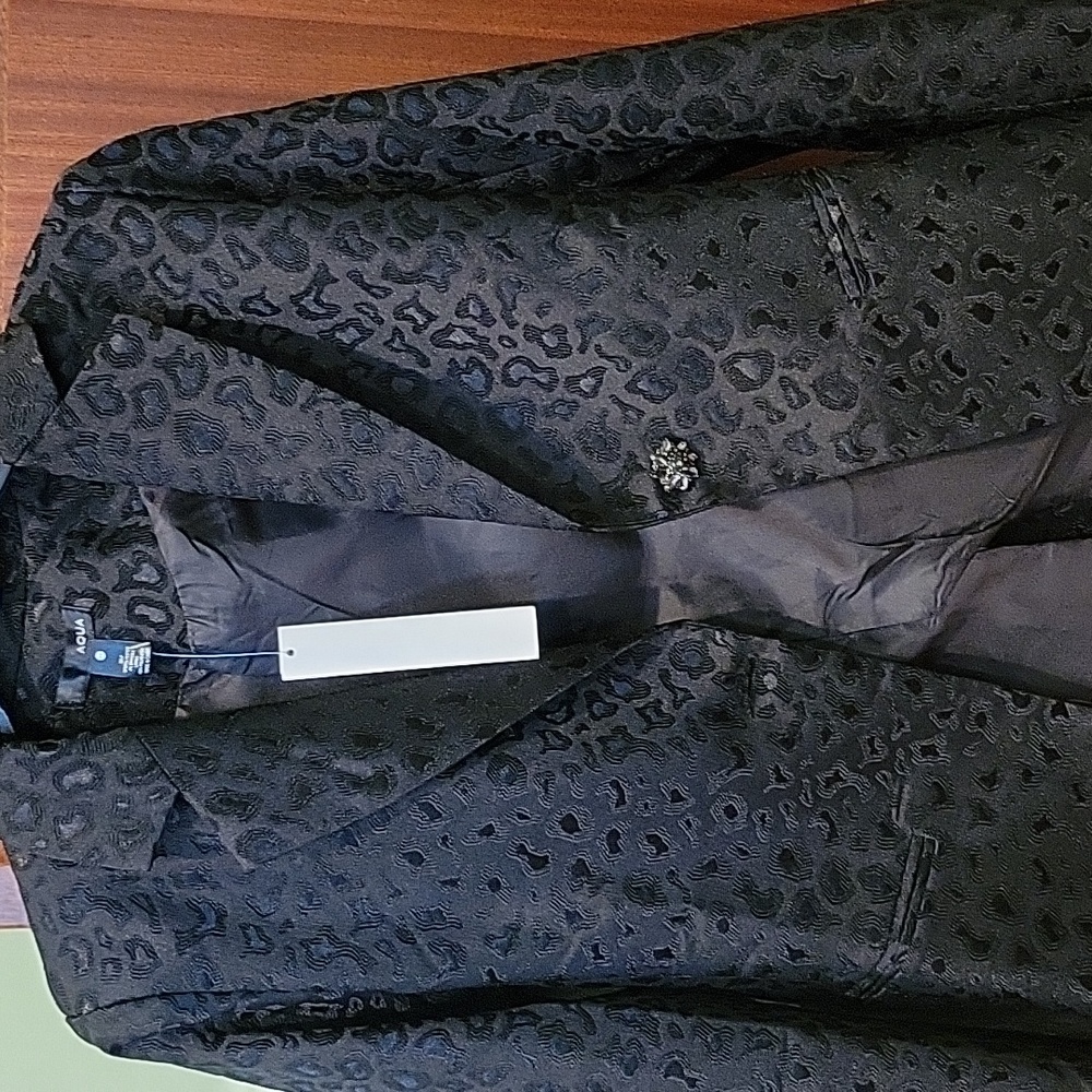 NEW AQUA BLACK DRESSY BLAZER XS